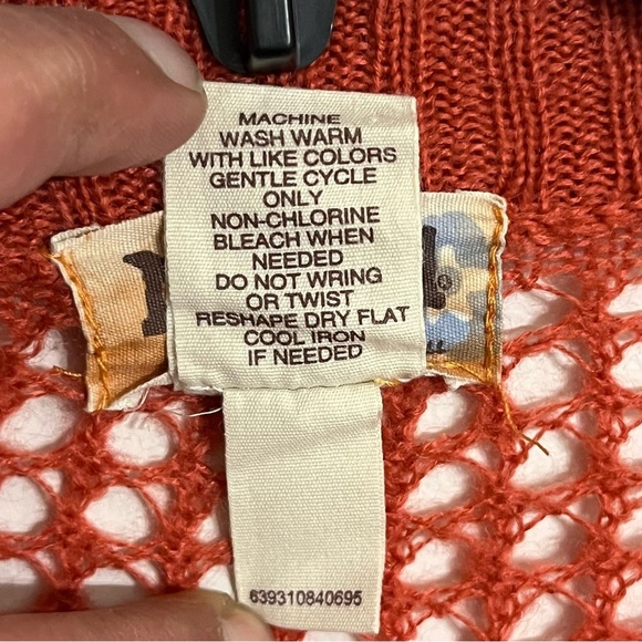 Women’s MUDD Long Sleeve Long Cardigan Duster Y2K 90s Size Medium Dark Orange - Picture 4 of 8